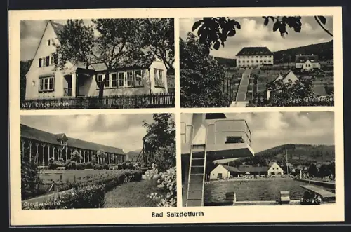 AK Bad Salzdetfurth, NSV Kindergarten, Jugendherberge, Gradierwerke, Freibad