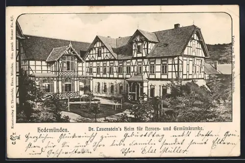 AK Hedemünden, Dr. Lauenstein`s Heim für Nerven- und Gemütskrankeaus der Vogelschau