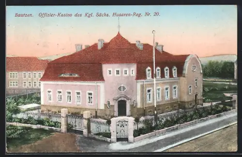 AK Bautzen, Offizier-Kasino des Kgl. Sächs. Husaren-Reg. Nr. 20