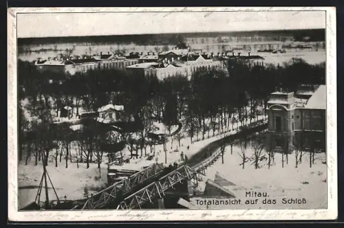 AK Mitau, Teilansicht mit Blick auf das Schloss