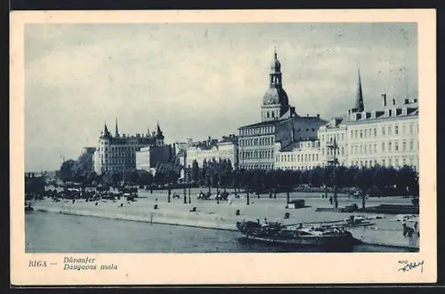 AK Riga, Ortsansicht mit Dünaufer
