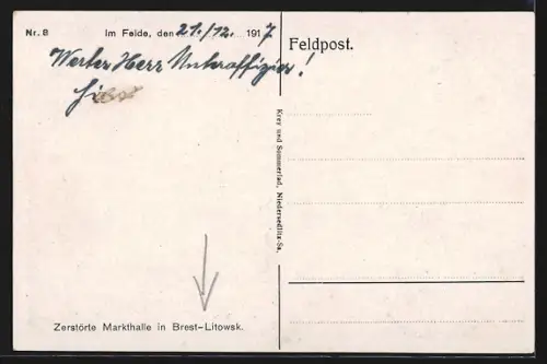 AK Brest-Litowsk, Die zerstörte Markthalle