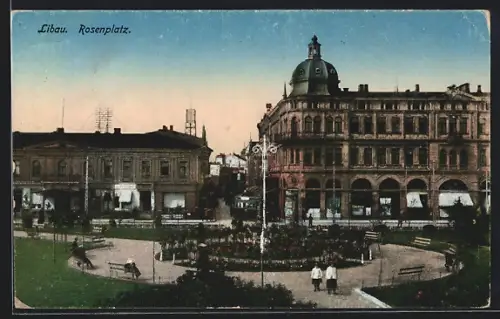 AK Libau, Blick auf den Rosenplatz