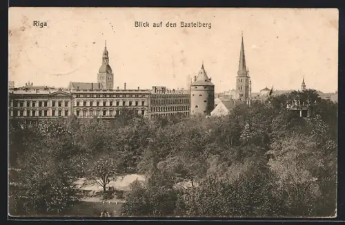 AK Riga, Blick auf den Basteiberg