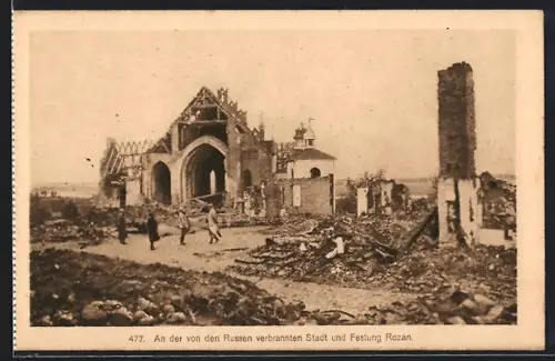 AK Rozan, Ortspartie an der verbrannten Stadt und Festung