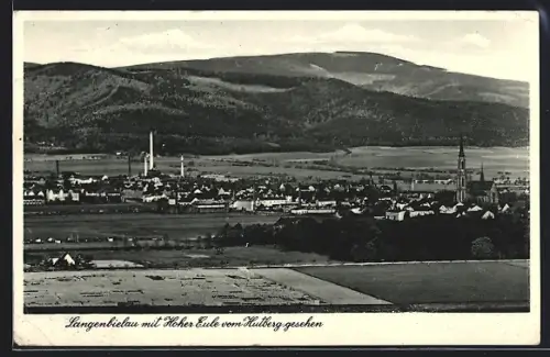 AK Langenbielau, Ortsansicht mit Hoher Eule vom Hutberg gesehen