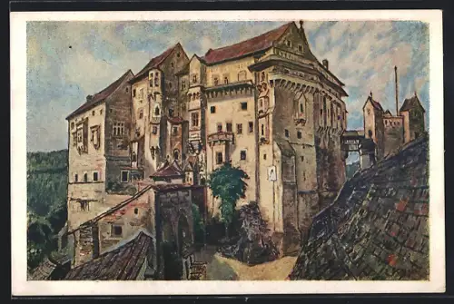 Künstler-AK Pernstýn, Hrad Pernstýn