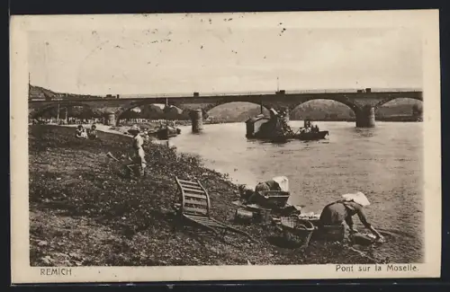 AK Remich, Pont sur la Moselle