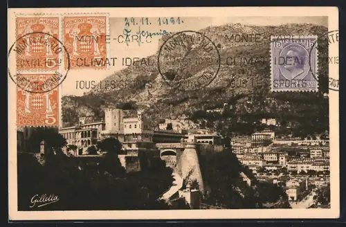 AK Monaco /Côte d`Azur Artistique, Palais du Prince et Tête de Chien