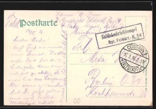 AK Alt-Küstrin, Partie am Glacis
