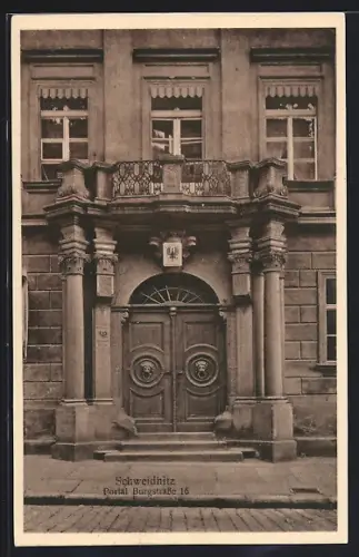 AK Schweidnitz, Portal Burgstrasse 16