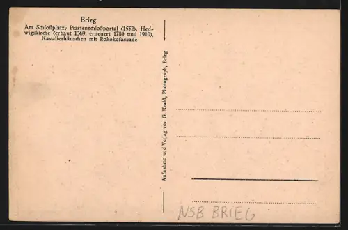 AK Brieg, Am Schlossplatz, Piastenschloss