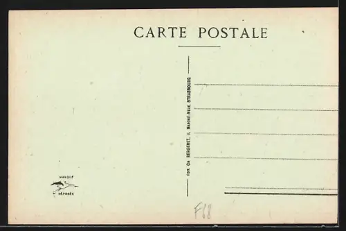 AK Mulhouse, La Poste et le Canal du Rhone au Rhin