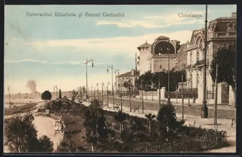 AK Constanta, Bulevardul Elisabeta si Parcul Cazinului
