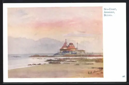 Künstler-AK Amherst, Sea-Coast, Pavillon an der Küste