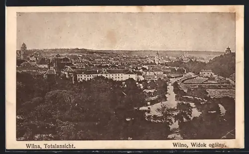 AK Wilna, Stadtansicht aus der Vogelschau