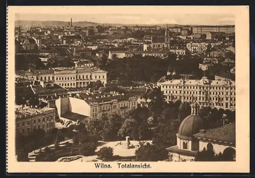 AK Wilna, Stadtansicht aus der Vogelschau