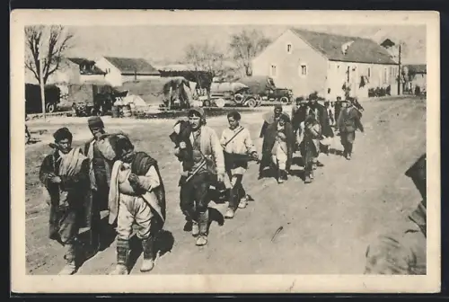 AK Njegus, Montenegrinische Strassenarbeiter ber der Armee