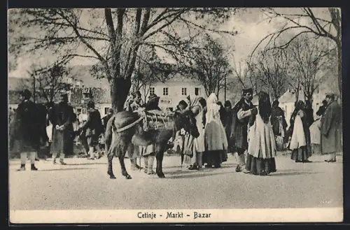 AK Cetinje, Einheimisch auf dem Markt