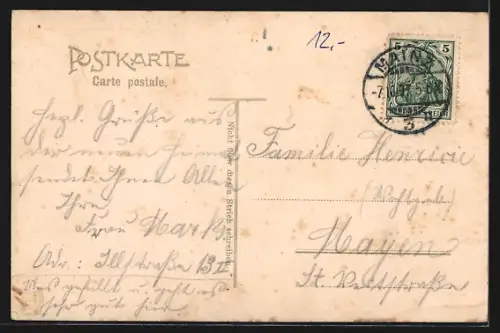 AK Mainz, Kaiserstrasse mit Strassenbahn von der Christuskirche aus gesehen