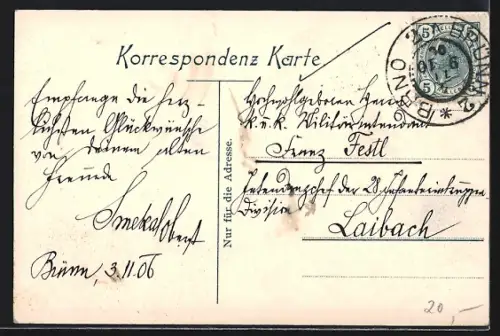 AK Brünn / Brno, Strassenbahn auf der Schmerlingstrasse