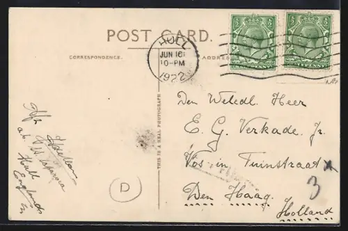 AK Hull, King Edward Steet, Strassenbahn