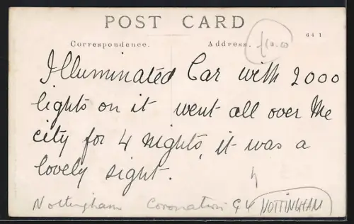AK Nottingham, Coronation Car, Strassenbahn