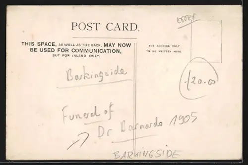 AK Barkingside, Funeral procession of late Dr. Barnardo 1905