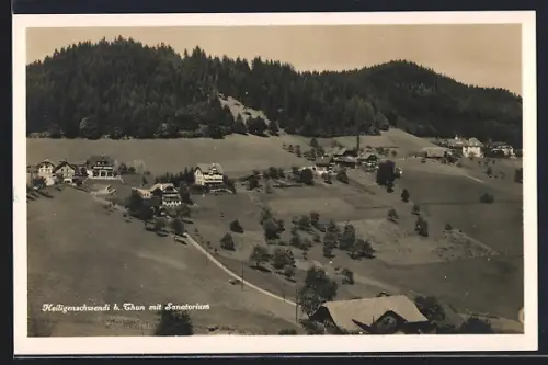 AK Heiligenschwendi b. Thun, Ortsansicht mit Sanatorium