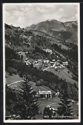 AK Braunwald, Braunwaldterrasse, Totalansicht aus der Vogelschau