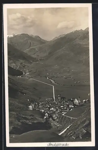 AK Andermatt, Gesamtansicht gegen die Furka