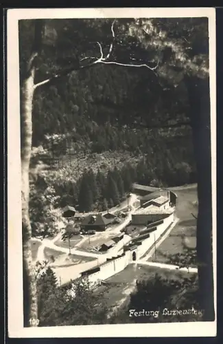 AK Luziensteig, Festung Luziensteig aus der Vogelschau
