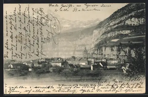 AK St. Maurice, Panorama et la Dent du Midi