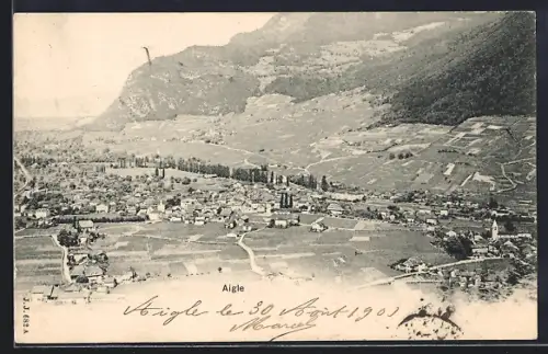 AK Aigle, Teilansicht mit Strassenpartien