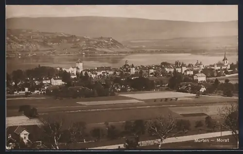 AK Murten / Morat, Teilansicht mit Burg