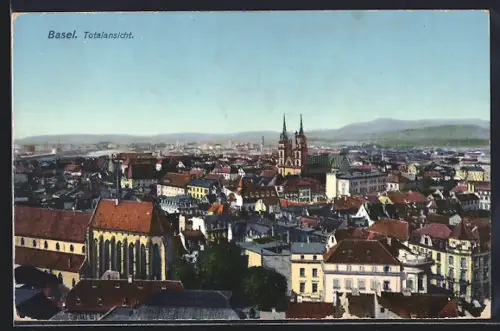AK Basel, Totalansicht mit Kirche