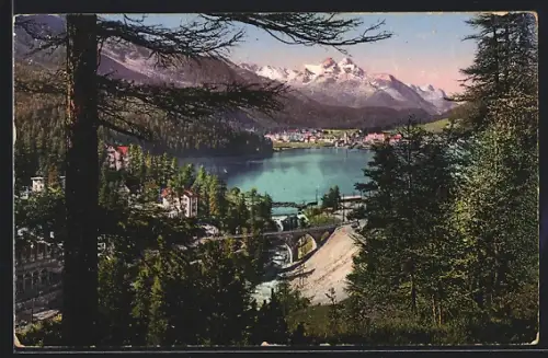 AK St. Moritz-Bad, Panorama und Piz della Margna