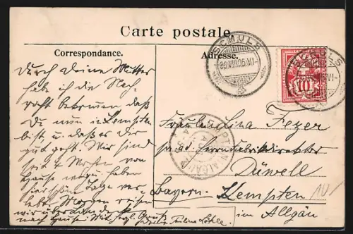 AK Fontana, Panorama mit Schloss Tarasp