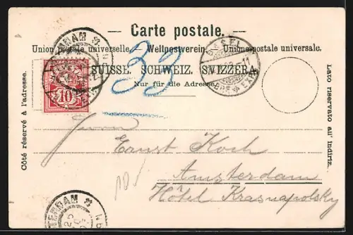 AK Basel, Notbrücke mit Strassenbahn