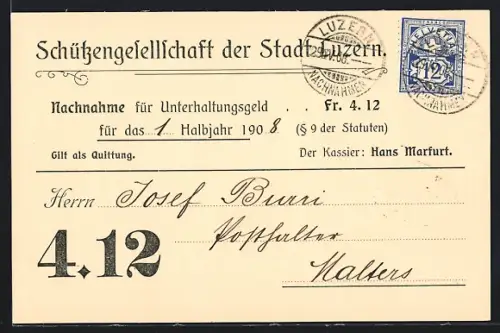 AK Luzern, Nachnahme der Schützengesellschaft