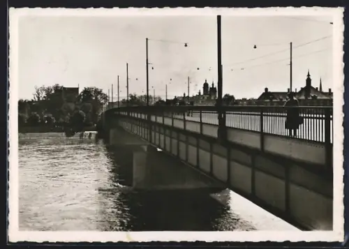 AK Basel, Blick auf die Dreirosen-Brücke