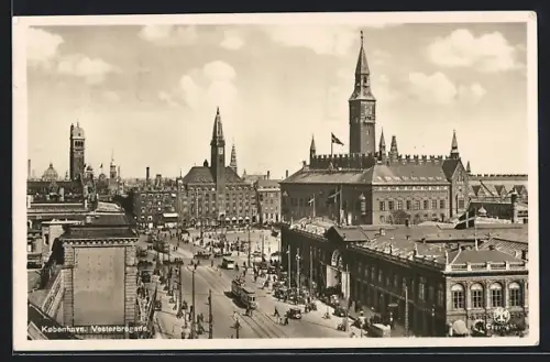 AK Kobenhavn, Vesterbrogade, Strassenbahn