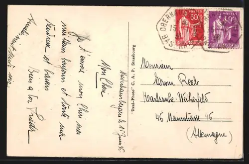 AK Strasbourg, La Place Broglie et le Théâtre, Strassenbahn