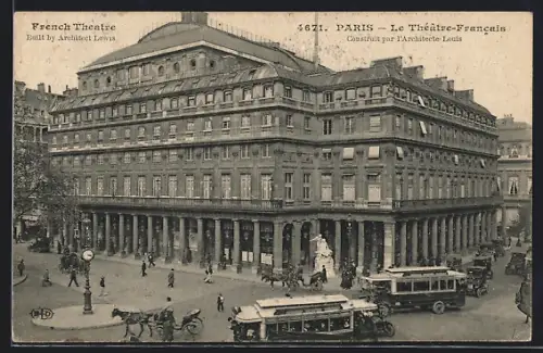 AK Paris, Le Théâtre-Francais, Strassenbahn