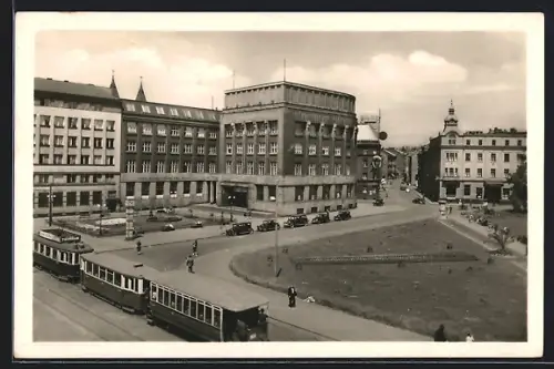AK Ostrava, Nám. Dr. E. Benese, Strassenbahn