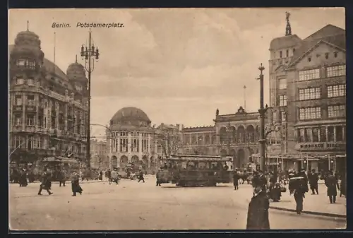 AK Berlin, Potsdamerplatz mit Strassenbahn