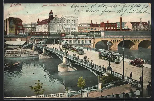 AK Berlin, Jannowitzbrücke mit Strassenbahn