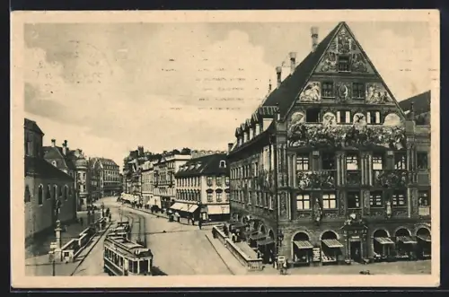 AK Augsburg, Weberhausmit der Bürgermeister Fischerstrasse