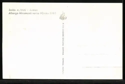 AK Solda, Albergo Miramonti verso l`Ortles