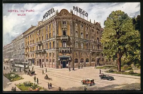 Künstler-AK Milan, Hotel du Parc